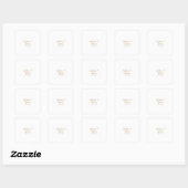 Eenvoudige kalligrafie|Gold Wedding Envelope-zegel Vierkante Sticker (Vel)