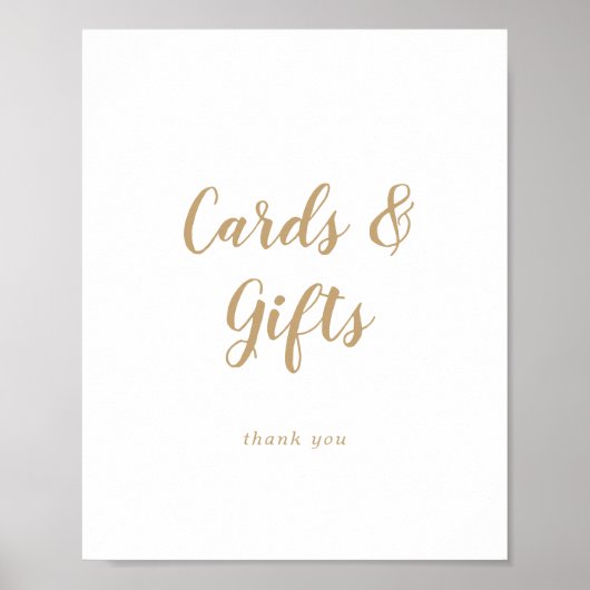 Eenvoudige kalligrafie|Gold Wedding-kaarten en -ca Poster (Voorkant)