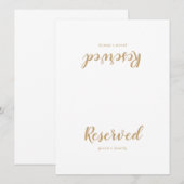 Eenvoudige kalligrafie|Gold Wedding Reserved Sign (Voorkant / Achterkant)