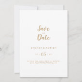 Eenvoudige kalligrafie|Gold Wedding Save the Date (Voorkant)