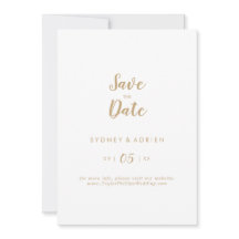 Eenvoudige kalligrafie|Gold Wedding Save the Date