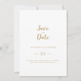 Eenvoudige kalligrafie|Gold Wedding Save the Date