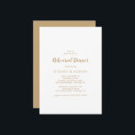 Eenvoudige kalligrafie | Goud - repetitie voor gou Kaart<br><div class="desc">Deze eenvoudige kalligrafie | Goudrepetities uit het diner zijn perfect voor een elegant evenement. Het klassieke ontwerp is uitgerust met supergouden en witte typografie met een modern,  minimalistisch gevoel.</div>