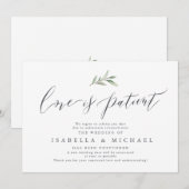 Eenvoudige kalligrafie groen bruiloft uitstel kaart (Voorkant / Achterkant)