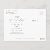 Eenvoudige kalligrafie groen foto opslaan van de d briefkaart (Achterkant)