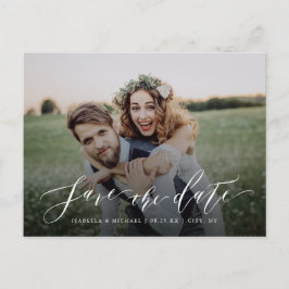 Eenvoudige kalligrafie groen foto opslaan van de d briefkaart