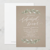 Eenvoudige kalligrafie groen repetitie diner kaart (Voorkant / Achterkant)