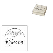 Eenvoudige kalligrafie handgemaakt met liefde door rubberstempel (Gestempeld)
