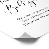 Eenvoudige kalligrafie Hoe groot is mama's Belly G Poster (Hoek)