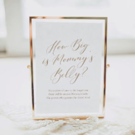 Eenvoudige kalligrafie Hoe groot is mama's Belly G Poster