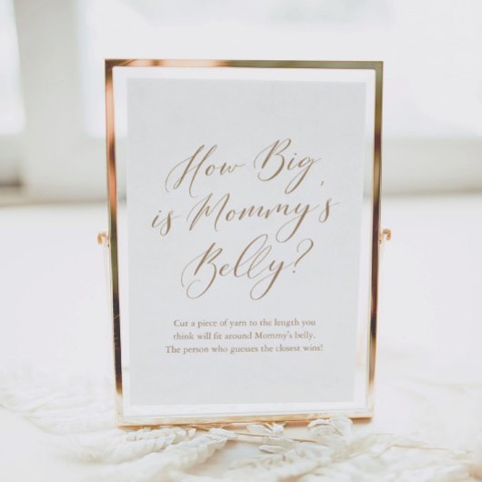 Eenvoudige kalligrafie Hoe groot is mama's Belly G Poster