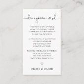 Eenvoudige kalligrafie Honeymoon Wish Fund Informatiekaartje (Voorkant)