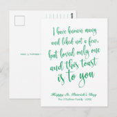 Eenvoudige kalligrafie Ierse Toast St. Patrick's D Briefkaart (Voorkant / Achterkant)