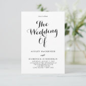 Eenvoudige kalligrafie in één weddenschap kaart (Staand voorkant)