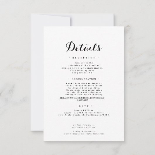 Eenvoudige kalligrafie in één weddenschap kaart (Achterkant)