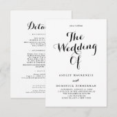 Eenvoudige kalligrafie in één weddenschap kaart (Voorkant / Achterkant)
