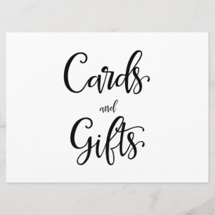 Eenvoudige kalligrafie "Kaarten en cadeaus" Bord Kaart