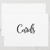 Eenvoudige kalligrafie | "Kaarten" Trouw Teken Kaart (Voorkant / Achterkant)