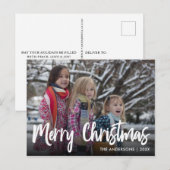 Eenvoudige kalligrafie Kerstmis Briefkaart (Voorkant / Achterkant)