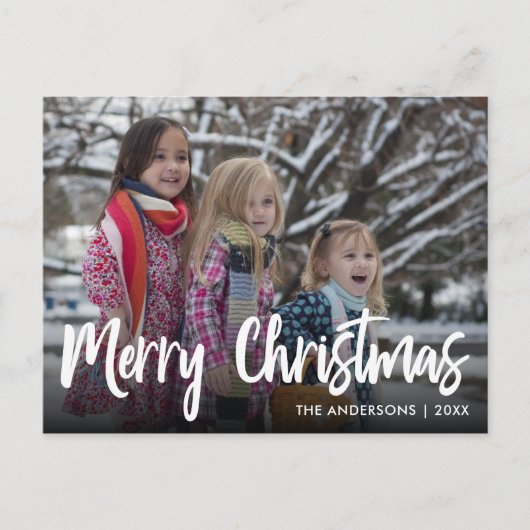 Eenvoudige kalligrafie Kerstmis Briefkaart (Voorkant)