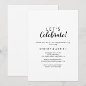 Eenvoudige kalligrafie Laten we feest vieren Kaart (Voorkant / Achterkant)