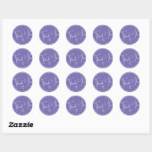 Eenvoudige kalligrafie Lila lavender Hartelijk dan Ronde Sticker (Vel)