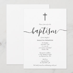 Eenvoudige kalligrafie Manuscript Baptisme Christe Kaart