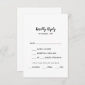 Eenvoudige kalligrafie Menu Keuze Bruiloft RSVP Ka (Voorkant / Achterkant)