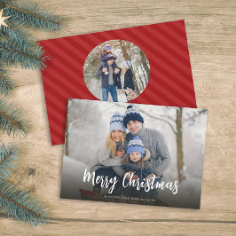 Eenvoudige kalligrafie met kerstminimalistiek twee feestdagenkaart