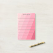 Eenvoudige kalligrafie met retro strepen - roze ro post-it® notes (Op bureau)