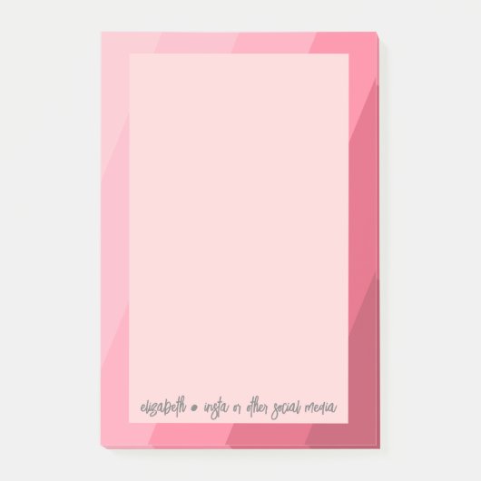 Eenvoudige kalligrafie met retro strepen - roze ro post-it® notes (Voorkant)