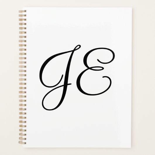eenvoudige kalligrafie minimale monogram logo voeg planner (Voorkant)