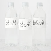 eenvoudige kalligrafie minimale monogram logo voeg waterfles etiket (Flessen)
