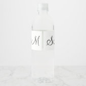eenvoudige kalligrafie minimale monogram logo voeg waterfles etiket (Achterkant)