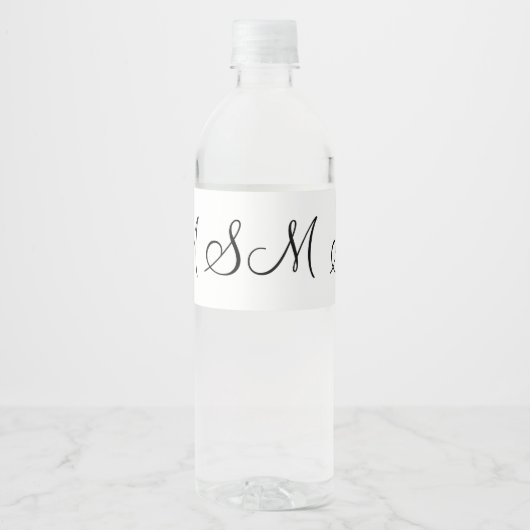 eenvoudige kalligrafie minimale monogram logo voeg waterfles etiket (Voorkant)