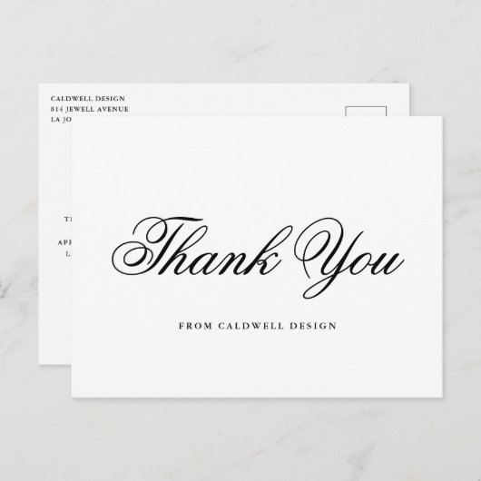 Eenvoudige kalligrafie Modern Business Briefkaart (Voorkant / Achterkant)