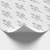 Eenvoudige kalligrafie Moderne Elegant Custom Cadeaupapier (Hoek)