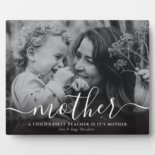 Eenvoudige kalligrafie 'Moeder' Keepomwille Foto Fotoplaat (Voorkant)