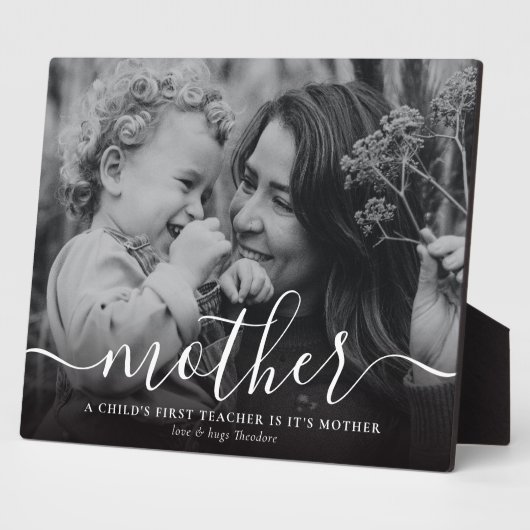 Eenvoudige kalligrafie 'Moeder' Keepomwille Foto Fotoplaat (Zijkant)