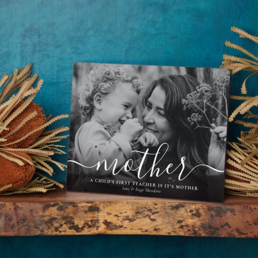 Eenvoudige kalligrafie 'Moeder' Keepomwille Foto Fotoplaat (Zijkant)