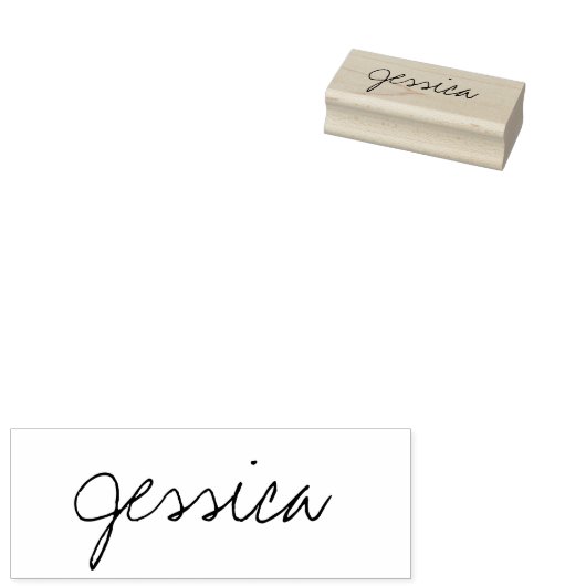 Eenvoudige kalligrafie naam rubberstempel (Gestempeld)