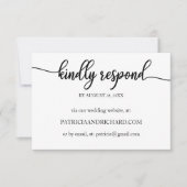 Eenvoudige kalligrafie Online Weddenschap RSVP-kaa RSVP Kaartje (Voorkant)