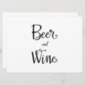 Eenvoudige kalligrafie | Ontvangstbord voor bier e Kaart (Voorkant / Achterkant)