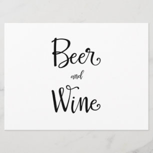 Eenvoudige kalligrafie Ontvangstbord voor bier e Kaart