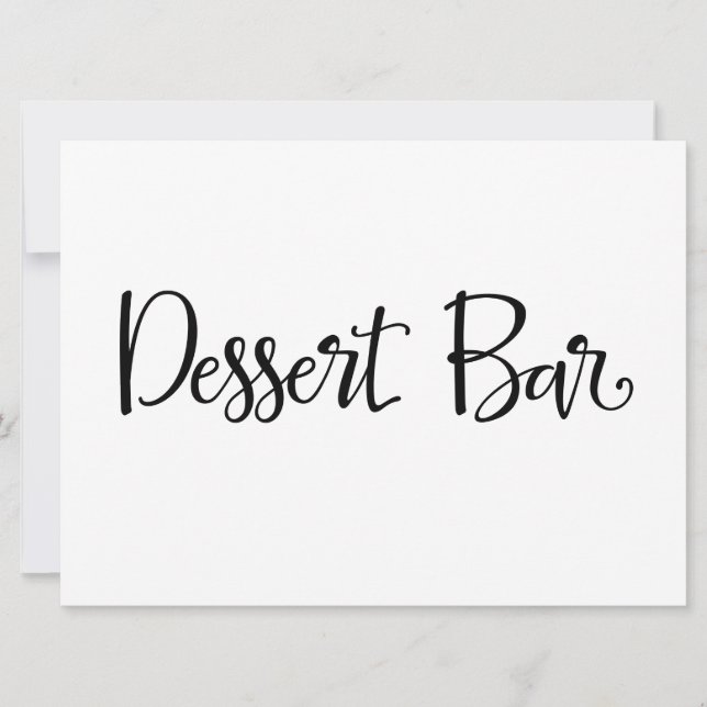 Eenvoudige kalligrafie | Ontvangteken "Dessert Bar (Voorkant)