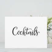 Eenvoudige kalligrafie | Ontvangteken voor Cocktai (Staand voorkant)