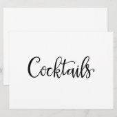 Eenvoudige kalligrafie | Ontvangteken voor Cocktai (Voorkant / Achterkant)