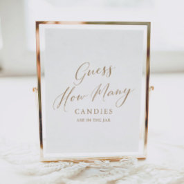 Eenvoudige kalligrafie Raad hoeveel Baby shower po Poster