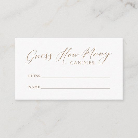 Eenvoudige kalligrafie Raad hoeveel Snoepjes er zi Informatiekaartje (Voorkant)