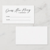 Eenvoudige kalligrafie Raad hoeveel Snoepjes Informatiekaartje (Voorkant / Achterkant)